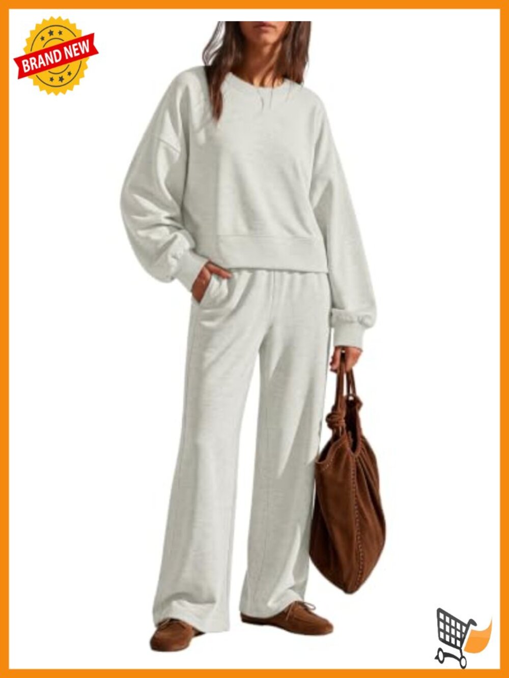 Two Piece Lounge Sweatsuit Wide Leg Pants Set